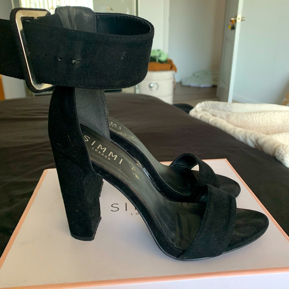 Black ankle strap heels